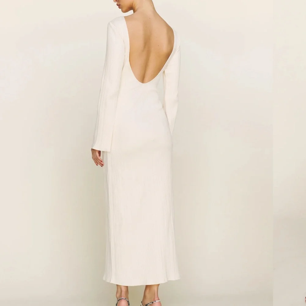 ***SOLD***Reformation Backless Cream Dress (Size Large) - Picture 2 of 5